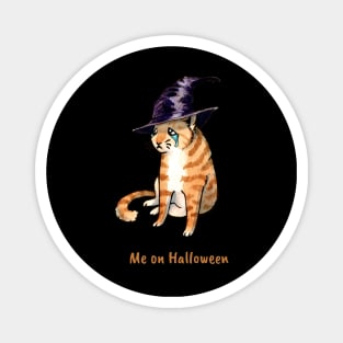 Me on Halloween - Sad Meme Witch Cat Magnet